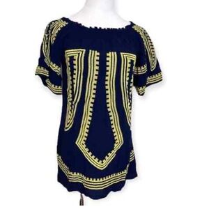 Chelsea & Violet Navy and Yellow Blouse